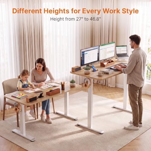 71'' × 28'' Height Adjustable Electric Standing Desk with Wheels
