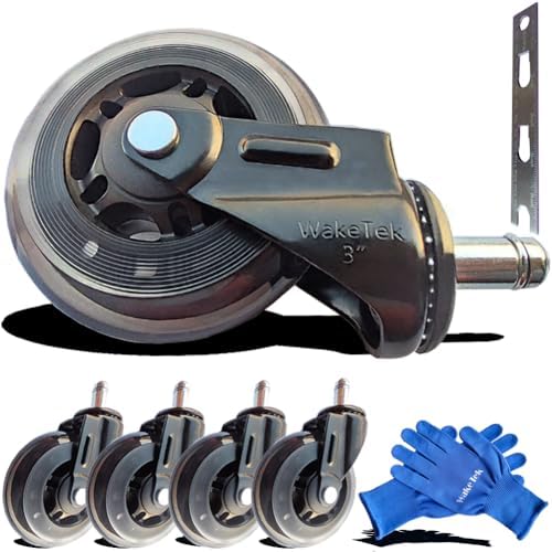 Premium Office Chair Wheel Set with Removal Tool. Flexible&Durable.