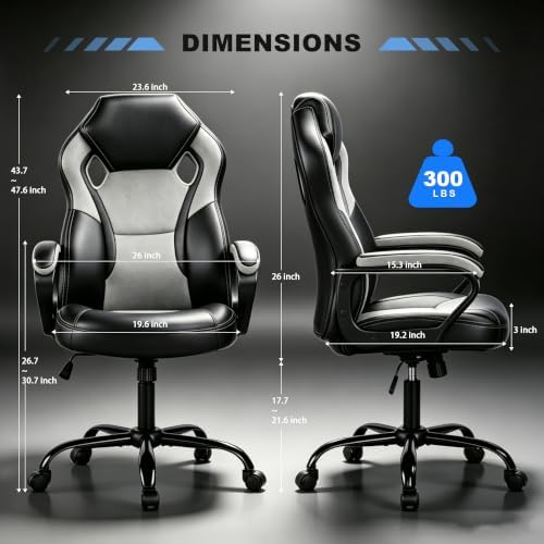 3 IN 1 Gaming Office Study Chair, Breathable Mesh Back Computer Desk Chair