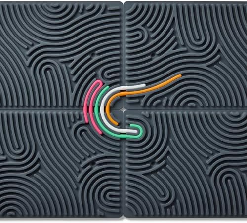 Pushpeel XL Sensory Activity Board – Expandable Silicone Fidget Toy for Stress, Anxiety, ADHD & Autism – Modular, Silent, No Mess - Granite