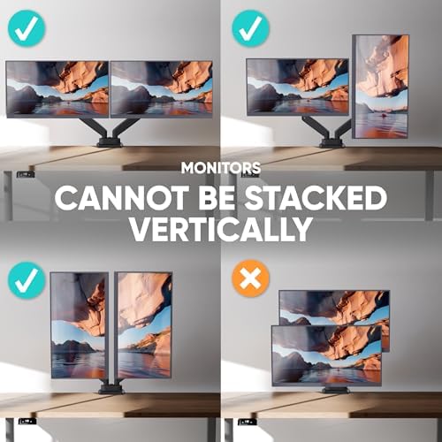 ONKRON Dual Monitor Arm 13-32 Inch, 22 lbs (x2), VESA 75x75-100x100, Black