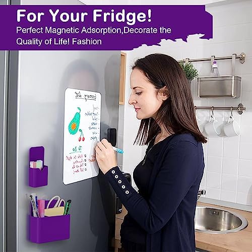 KITANIS Magnetic Pen Holder,2 Pack Magnetic Dry Erase Marker Holder with Generous Compartments,Strong Magnet Storage Marker Pen Pencil Organizer for Refrigerator,Whiteboard,Locker Accessories