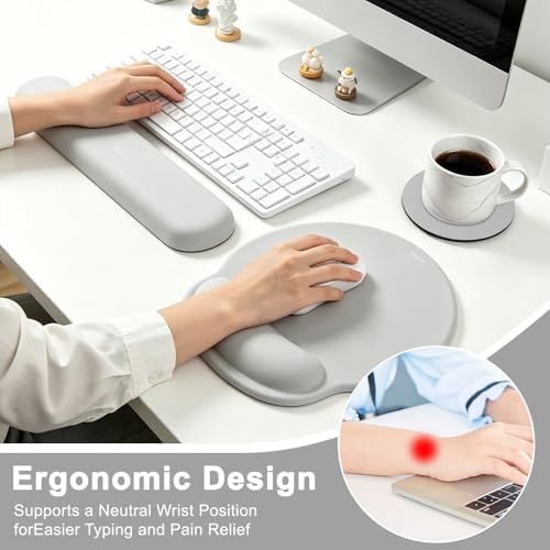 Ergonomic Mouse Pad with Wrist Rest, Mouse Pads for Desk Wrist Support