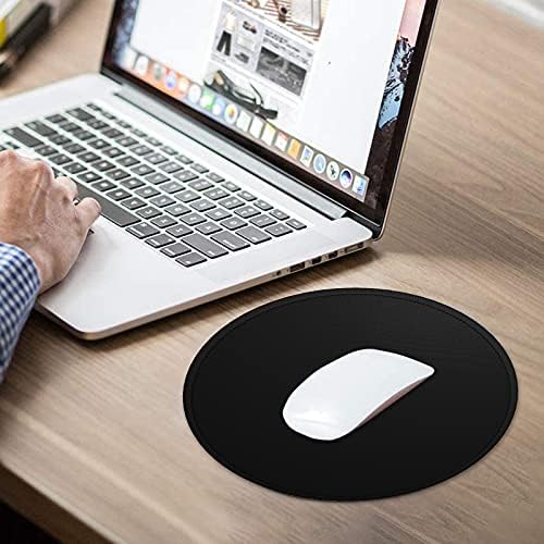 Dapesuom Round Mouse Pad, 8.7 x 8.7 Inch Premium-Textured Washable Non-Slip Rubber Base Cute Small Mouse Mat with Stitched Edge for Women Wireless Computer Laptop Gaming Desk Accessories, Black