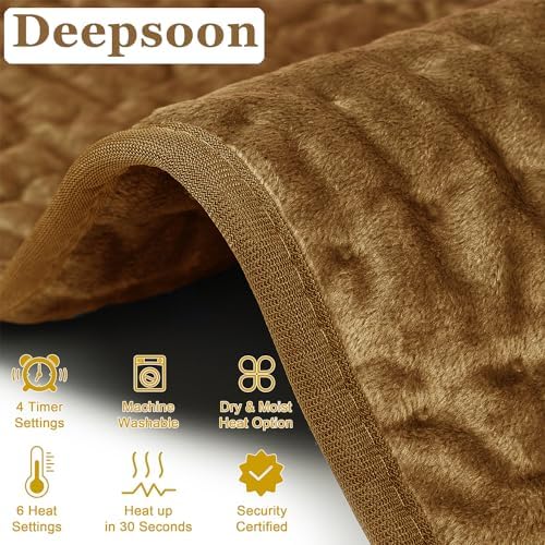 Heating Pad,Electric Heating Pads,Heating Pad for Back,Brown,33x17 Inch