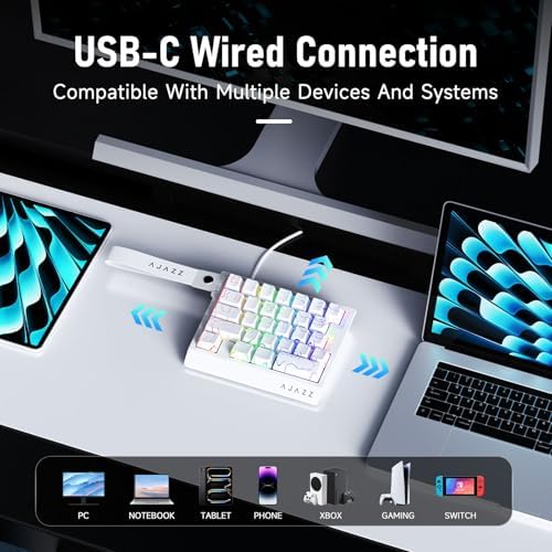 AJAZZ AK029 Magnetic Switch One Handed Gaming Keyboard, Hall Effect Rapid Trigger Mechanical Keypad with SOCD & DKS, 8KHz Polling Rate, 29 Keys Mini Ergonomic Gaming Keyboard for FPS Gamers, PC