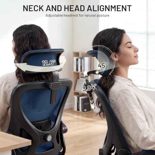 AreShark Ergonomic Office Chair - Mesh High Back Desk Chair Headrest Lumbar
