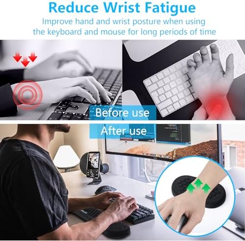 ELZO Wrist Rest for Keyboard and Mouse, Soft Memory Foam Wrist Support, Computer Ergonomic Wrist Support Pad, Non-Slip Wrist Rest for Computer Keyboard, Made Easy Typing & Relieve Wrist Pain(Black)