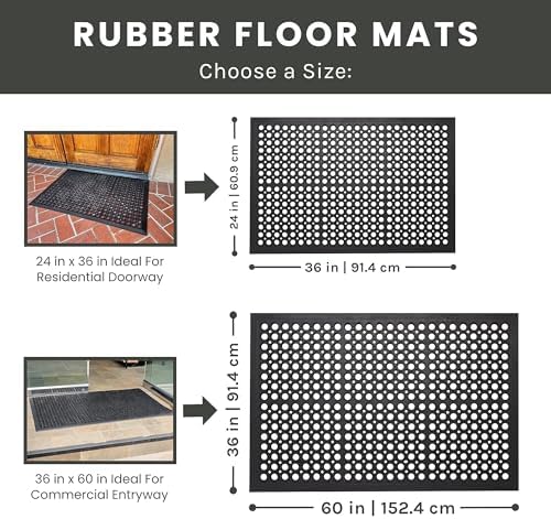 Envelor 2 Pack Anti Fatigue Bar Mat, Kitchen Floor Door Mat, 24 x 36 in