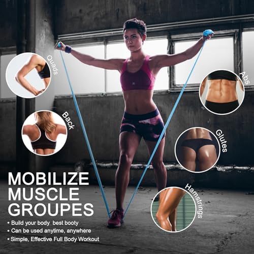 5-Piece Resistance Bands Set, 5.9 ft, Latex-Free for Exercise and Therapy
