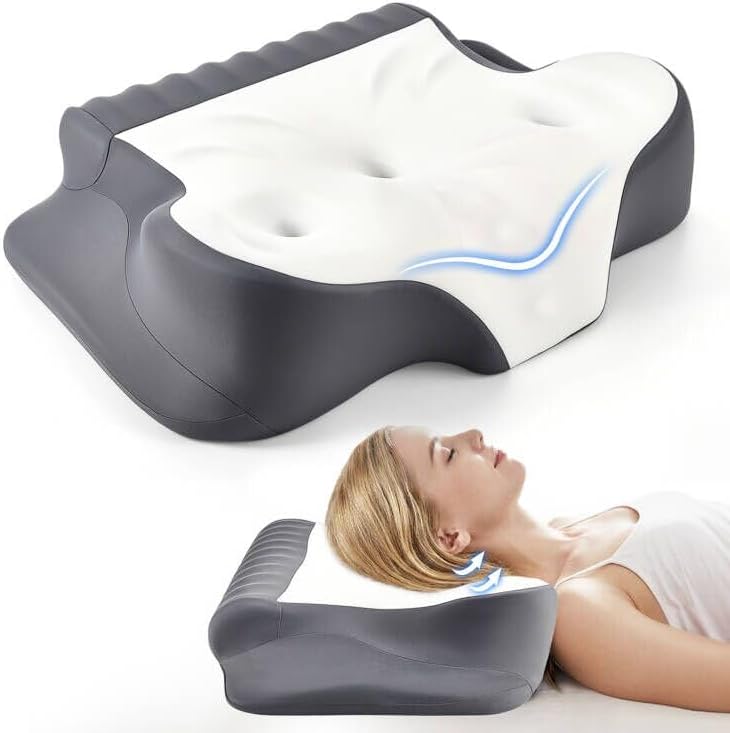 Orthopedic Memory Foam Pillows –Adjustable Cooling Neck Pillow, Cervical Support Pillow for Neck Pain Relief, Cervical Pillow for All Sleep Positions, Ergonomic Pillow