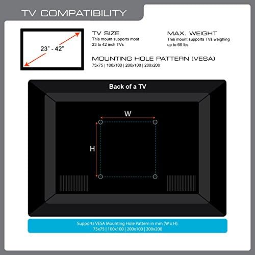 QualGear QG-TM-020-BLK Articulating TV Wall Mount /23-42, Black