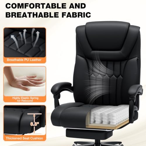 HOFFREE 500lbs Kneading Massage Office Chair with Heat for Heavy People