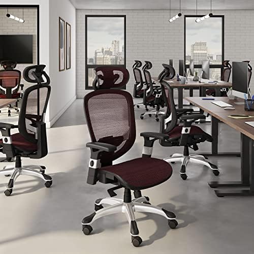 Staples Hyken Ergonomic Mesh Task Chair, Lumbar Support, Swivel, Maroon