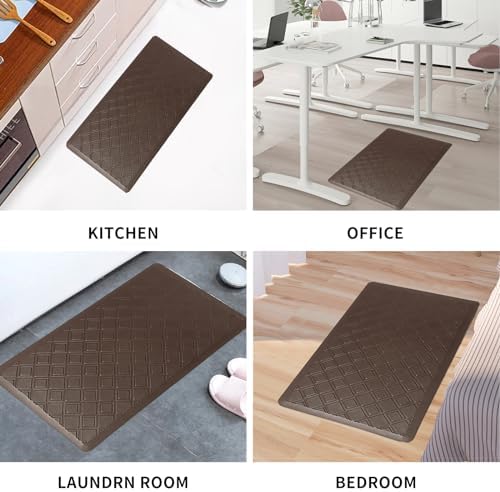 17.3 x 30 Inch Waterproof Anti Fatigue Comfort Kitchen Mat, Thick Non-Slip Standing Desk Mat, Commercial Pads for Offices, Home, Garages