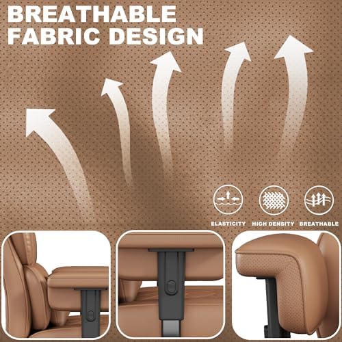 Misolant Big and Tall Office Chair with Footrest, High Back Executive Desk Chair with Adjustable Lift Armrest, 155°Recline，Lumbar Support Pillow, Faux Leather Gaming Chairs for Home or Office