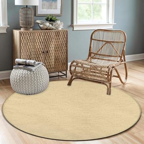 Large Round Area Rug Home Decor Modern Bathroom Rug Kitchen Office Circle Rug for Living Room Sofa Circle Cute Mat Yellow, 36inch