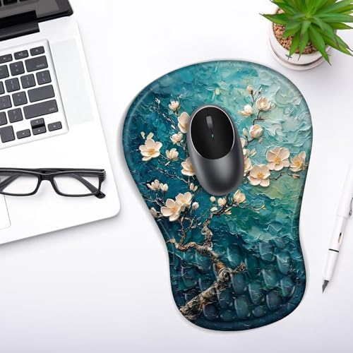 YIWEI Ergonomic Mouse Pad with Wrist Rest for Carpal Tunnel Pain Relief
