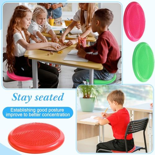 Libima 8 Pcs Wiggle Seat for Sensory Kids Flexible Wobble Cushion Non Slip Balance Disc for Adults Core Strength Physical Exercise Improve Posture School Home Office
