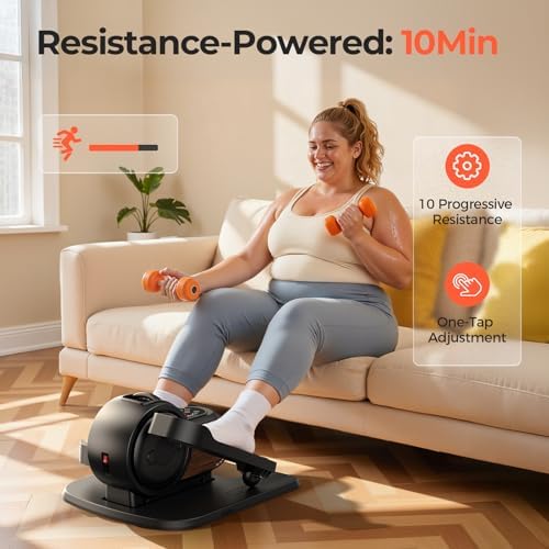 Under Desk Elliptical Machine, Electric Leg Exerciser for Seniors