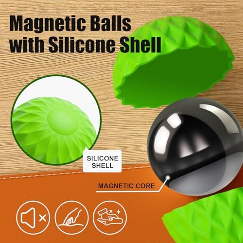 Magnetic Fidget Balls, 12-Pack Silicone Sensory Toys for Adults & Teens