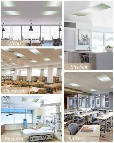 Sage Green Magnetic Fluorescent Light Covers for Ceiling Lights 2 x 4 Feet,White Contemporary Minimalist Geometric Office Classroom Kitchen Drop Ceiling Light Covers Lighting Filters Shade 4 Packs