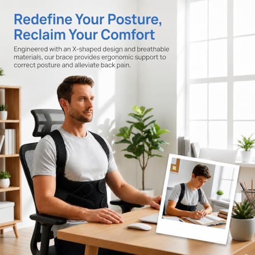 Posture Corrector for Women & men, Full back support brace