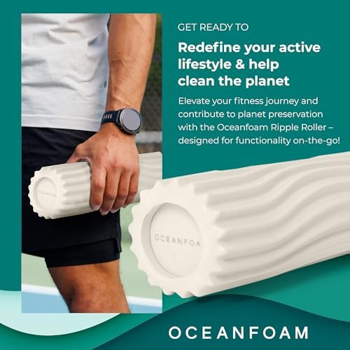 Oceanfoam Ripple Roller - Small Foam Roller for Physical Therapy (Natural)