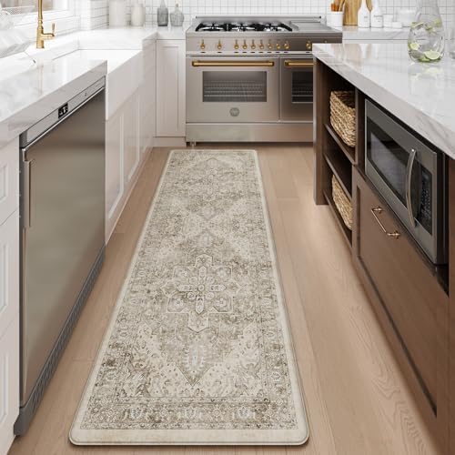 KIMODE Anti Fatigue Kitchen Mat for Floor,20"x71" Boho Oriental Kitchen Rug