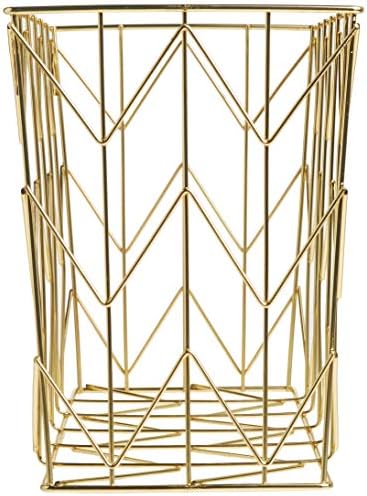 U Brands Hanging File Desk Organizer, Wire Metal, Gold Finish, 8.5" x 11'