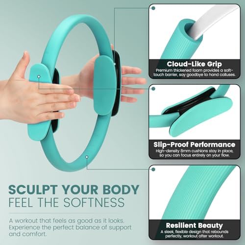 Pilates Kit for Women 13PCS, Pilates Ring Ball Resistance Bands Workout Set