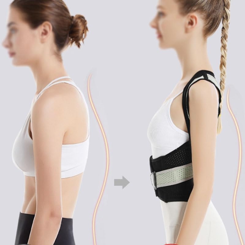 Adult Men Women's Shoulder Opening Invisible Comfortable Posture Correction Belt (D,Small)