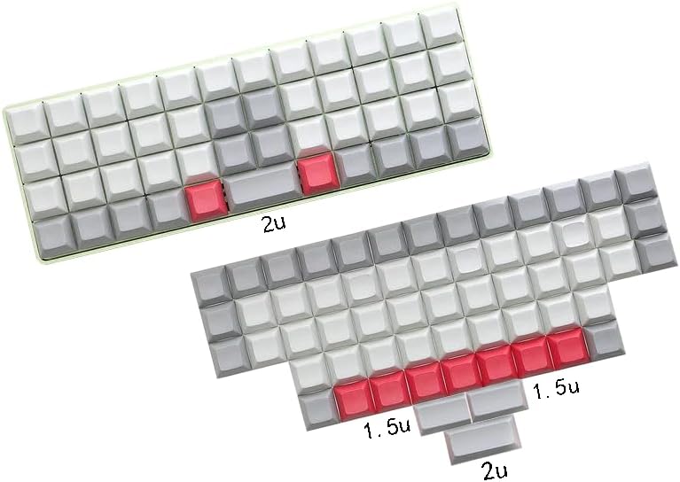 YMDK DSA Blank PBT Keycaps Suitable for Ortholinear Layout MX Keyboard XD75 ID75 Planck Preonic Niu40 (Only Keycap)