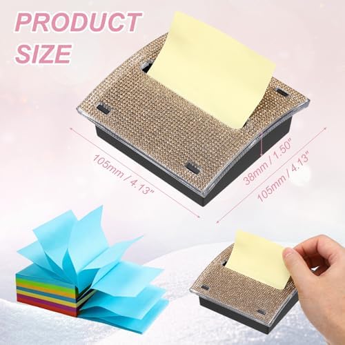 PATIKIL Stick Note Pad Holders 4x4 Sticky Note Dispenser Holder Yellow
