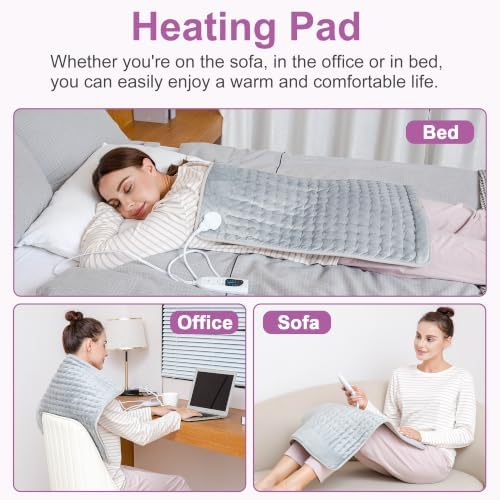 Heating Pad,Electric Heating Pads,Heating Pad for Back,Gray,24x20 Inch
