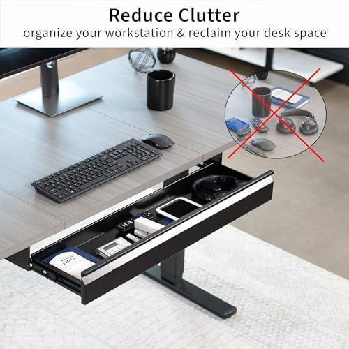 VIVO 33 inch Under Desk Slide Out Drawer without Shell, Home Office Storage Organizer, Black, DESK-AC03A-33B