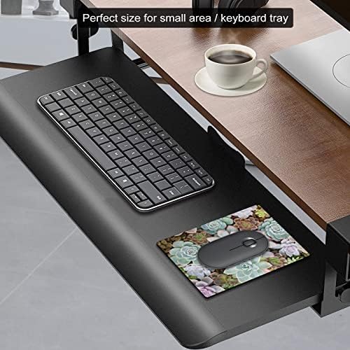 Small Mouse Pad Cute, Mini Mouse Pads for Wireless Mouse and Laptop, Travel Mousepad with Designs - Pretty Succulent, Portable Mousepads - 5.5 x 7 in, Computer Accessories for Women