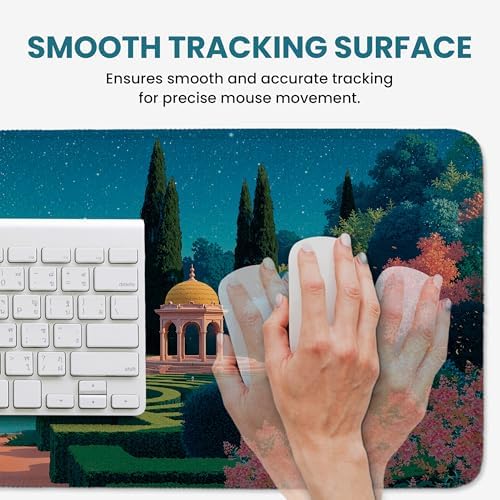 Aesthetic Desk Mat, Cute Classical Garden Desk Pad Protector for Work & Decor, 35.4" x 15.7", Pretty Non-Slip Extended Mouse Pad for Office or Home