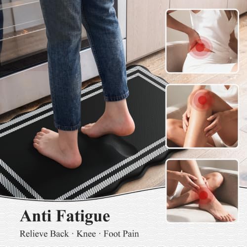 KIMODE Kitchen Mats Cushioned Anti Fatigue,Farmhouse Kitchen Rugs Sets of 2