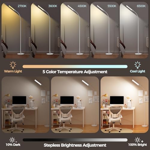 LED Floor Lamp for Living Room, Bright Reading Lamps for Office