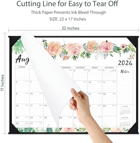 Desk Calendar 2026-2027 - Jul 2026 - Dec 2027, 18 Months Large Monthly Desk Calendar, 22" x 17", Desk Pad, Large Ruled Blocks, to-do List & Notes, Best Desk/Wall Calendar for Planning or Organizing