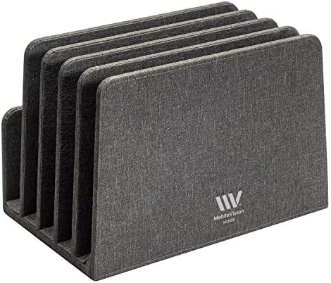MobileVision Multi Device Stand & Organizer for Smartphones, Tablets and Laptops, Executive Dark Gray, 5 Slots
