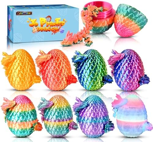 3D Printed Dragon Eggs, 8pcs Articulated Fidget Toys