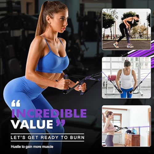 HPYGN Resistance Bands with Handles, 150 lb Exercise Bands for Home Workout