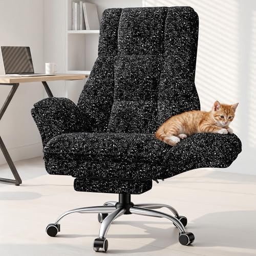 Big and Tall Office Chair with Foot Rest & Flip Armrests