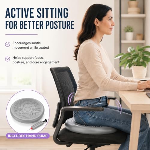 Hanstuten Wobble Seat Cushion Balance Disc - Rubber Wiggle Seat for Active Sitting, Office Desk Chair, and Core Strength Training