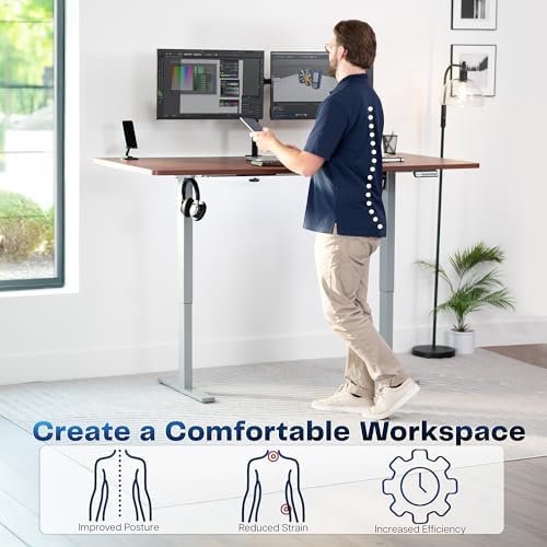 VIVO Dark Walnut 71 x 36 in Standing Desk, DESK-KIT-1G7D-36