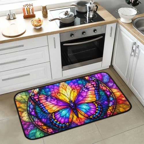 Butterfly Kitchen Mats Cushioned Anti Fatigue Kitchen Rugs Non-Slip B-4