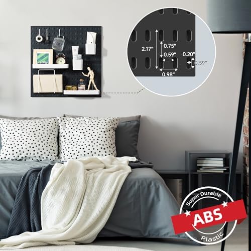 VUSIGN Pegboard Combination Wall Organizer Kit 22" x 22", Black