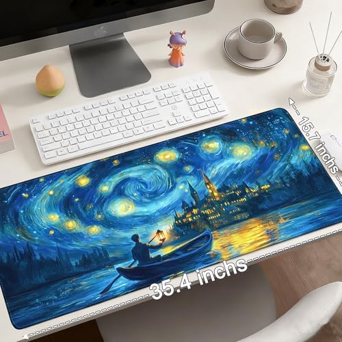 Mouse Pad Gaming - Desk Mat for Keyboard and Mouse - Large Mouse Pad for Desk, Mousepad (35.4" X 15.7") with Non-Slip Base, Desks Pad Mat Office and Home